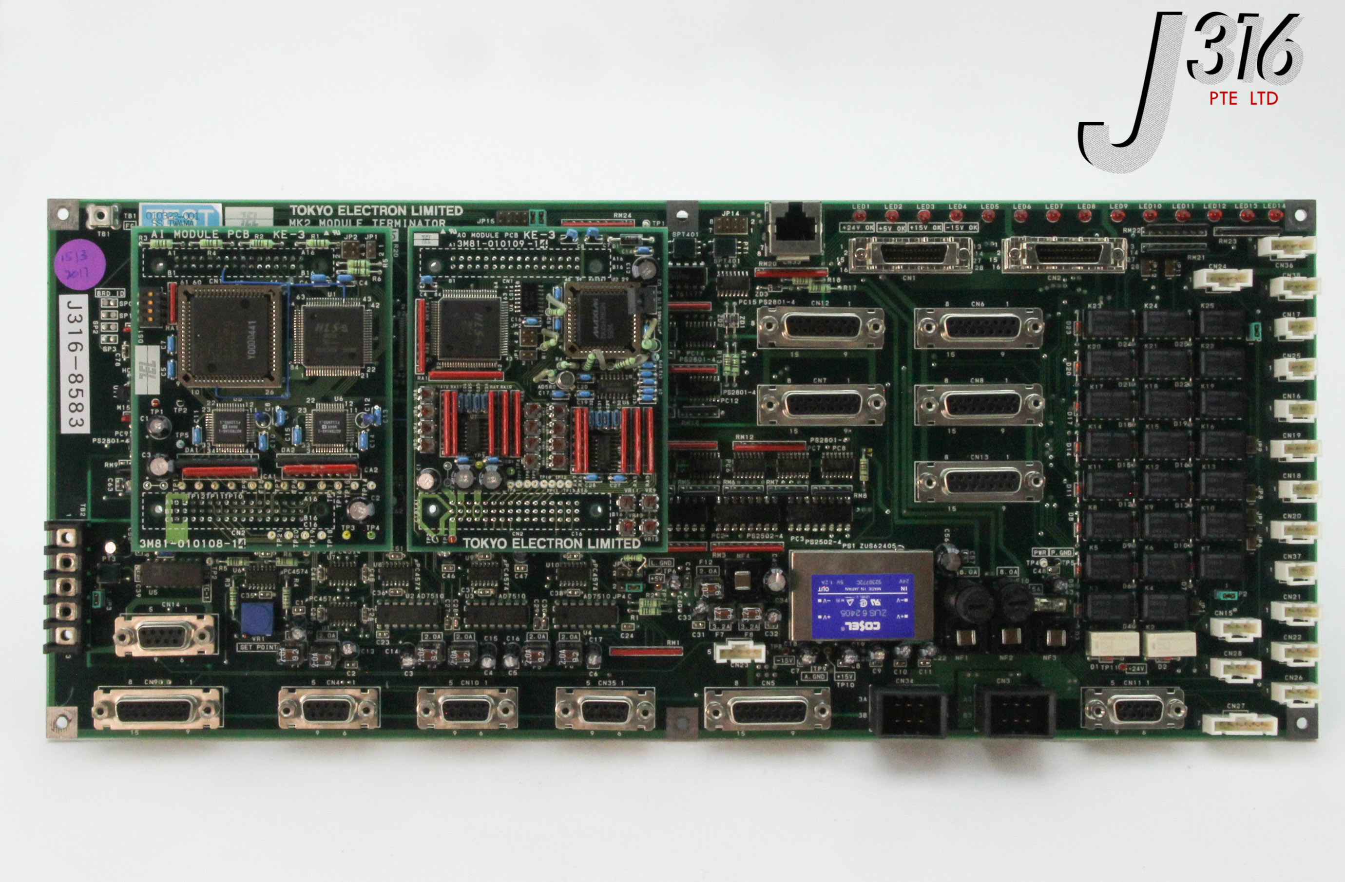 8583 TOKYO ELECTRON PCB MK2 MODULE TERMINATOR W/ 3M81-010108-14